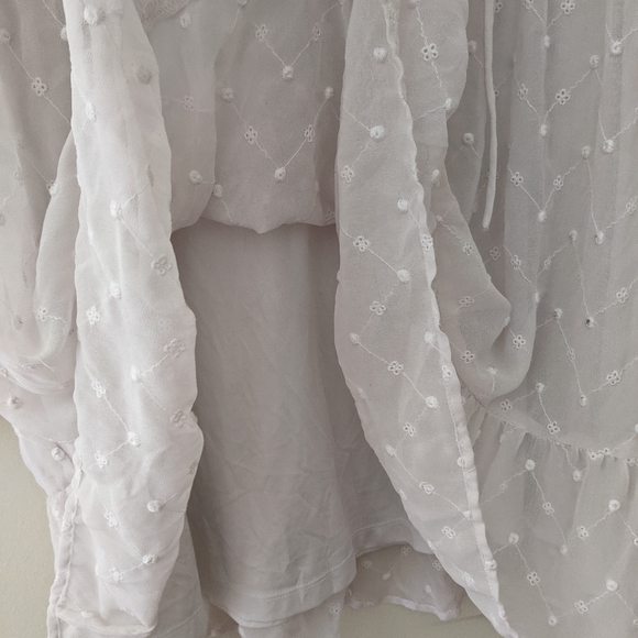 H&M Embroidered Dotted Chiffon Boho Dress - Picture 7 of 8